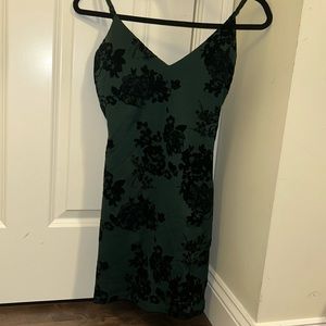 Green and Black Flower Dress